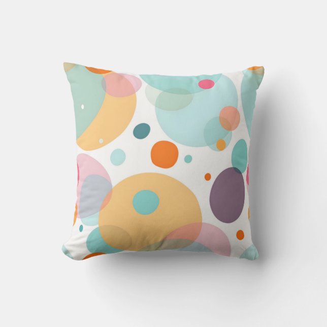 Coussin Cercles de chevauchement colorés joués Motif (Recto)