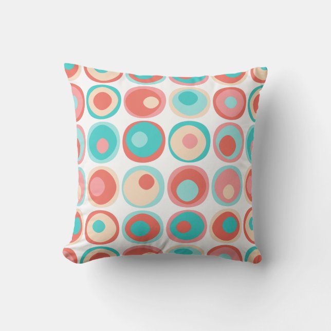 Coussin Cercles de corail d'Aqua (Recto)