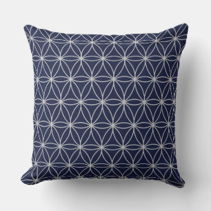 Coussin Cercles de fleurs d'argent