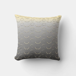 Coussin Cercles de look Embossés Art Déco gris Jaune