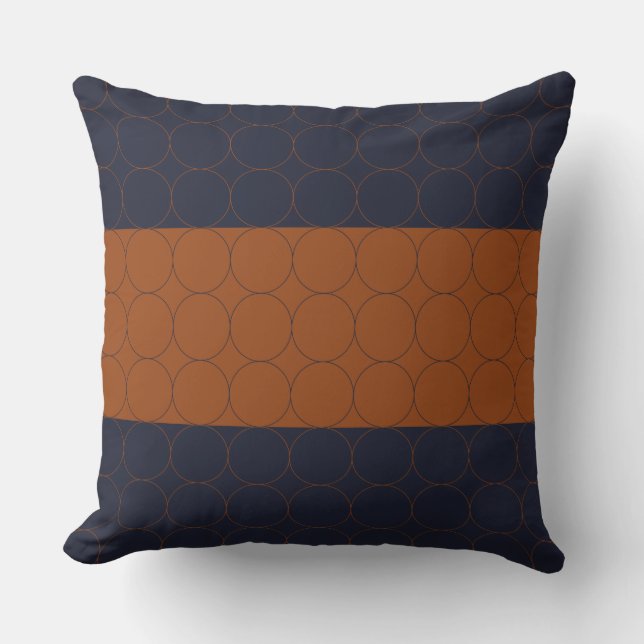 Coussin Cercles de marine et de rouille IV (Recto)