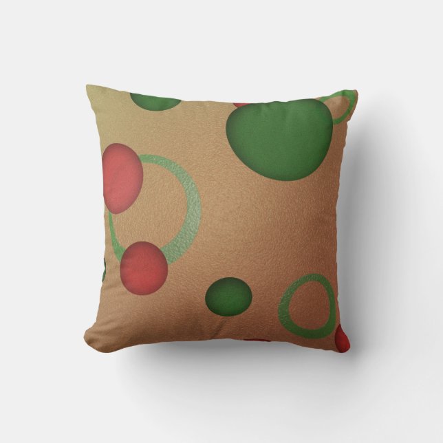 Coussin Cercles de points Motifs géométriques en rose (Recto)