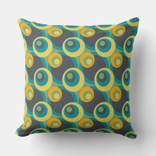 Coussin Cercles de pop rétro Motif #4 (Recto)