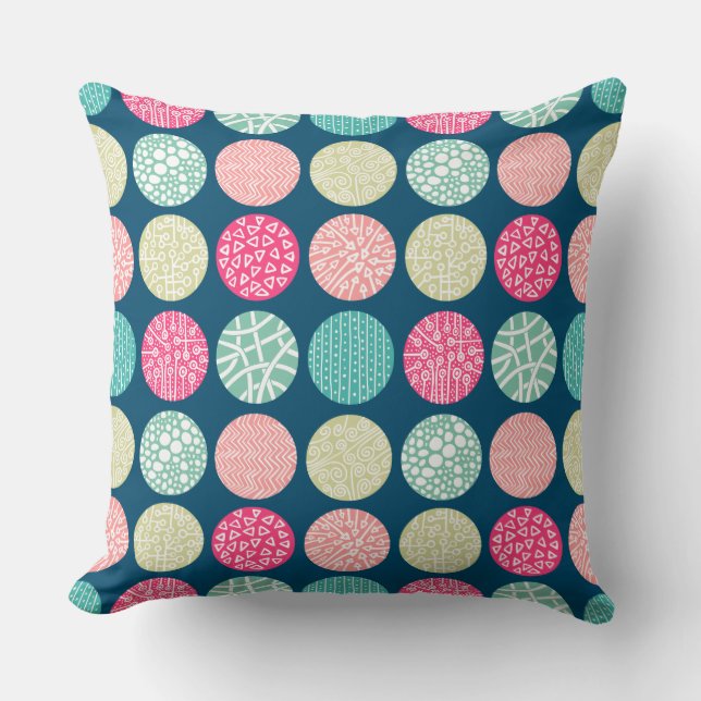 Coussin Cercles décoratifs - Couleurs 01 - avec 00486b (Recto)