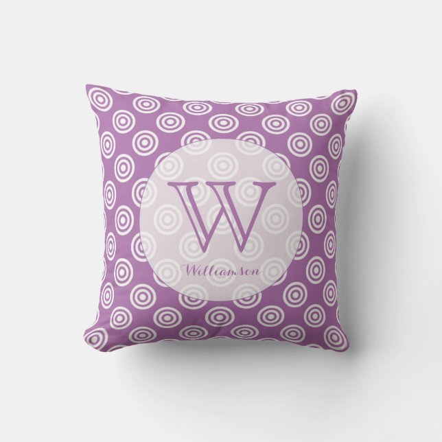 Coussin Cercles d'orchidées radieuses Monogrammées (Recto)