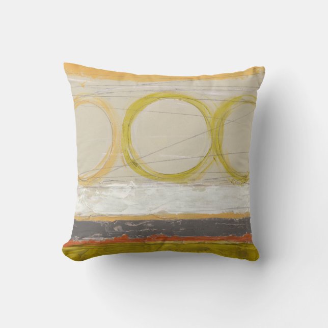 Coussin Cercles jaunes et orange sur Arrière - plan multic (Recto)