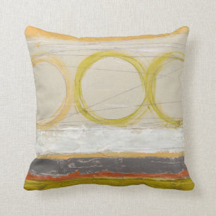 Coussin Cercles jaunes et orange sur Arrière - plan multic