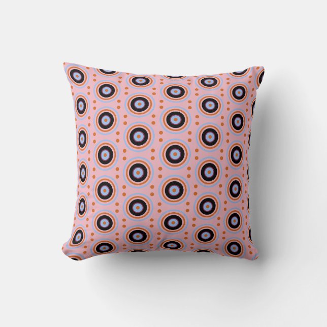 Coussin Cercles mod 6 rose (Recto)