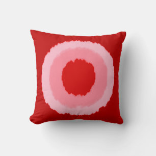 Coussin Cercles modernes de batik tribal - rouge chinois f