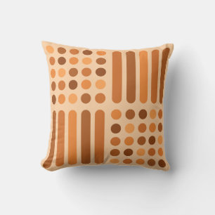 Coussin Cercles modernes du milieu du siècle Lignes orange