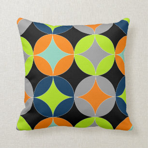 Coussin Cercles modernes du milieu du siècle Motif géométr