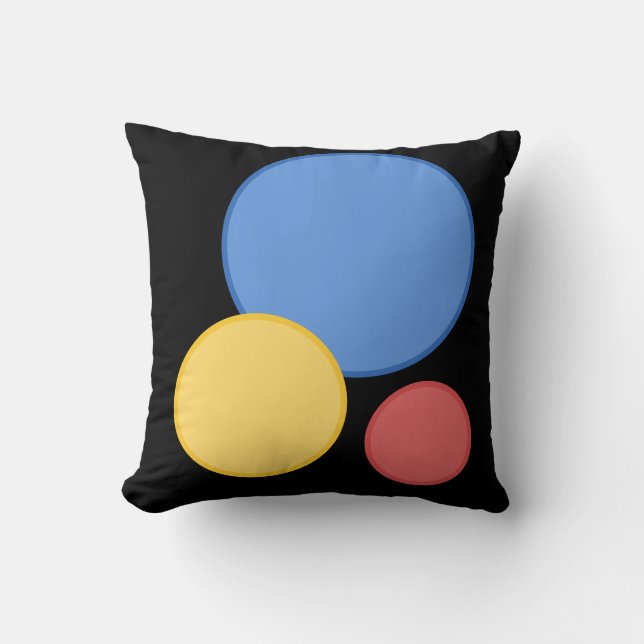 Coussin Cercles multicolores modernes en noir (Recto)