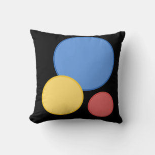 Coussin Cercles multicolores modernes sur fond noir