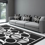 Coussin Cercles noir blanc motifs géométriques modernes<br><div class="desc">Cercles noir blanc gris moderne motifs géométriques</div>