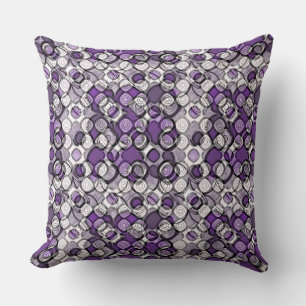 Coussin Cercles noirs Abstraits gris violet