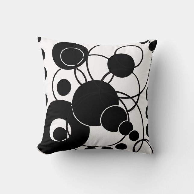 Coussin Cercles noirs et blancs (Recto)