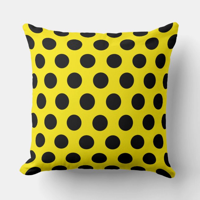 Coussin Cercles noirs sur fond jaune (Recto)