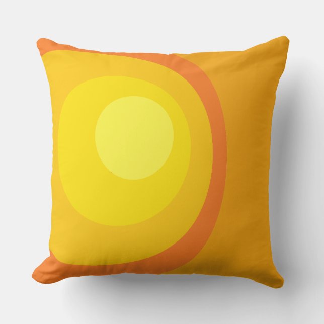 Coussin Cercles Orange Rétro (Recto)
