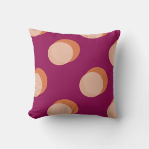 Coussin Cercles Rétro et Motif Gras Ombres Violet