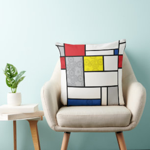 Coussin Cercles Rétro Mondriques Minimaliste De Stijl Mod
