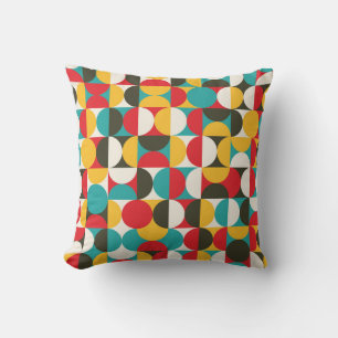 Coussin Cercles rétro : Motif Hipster coloré.