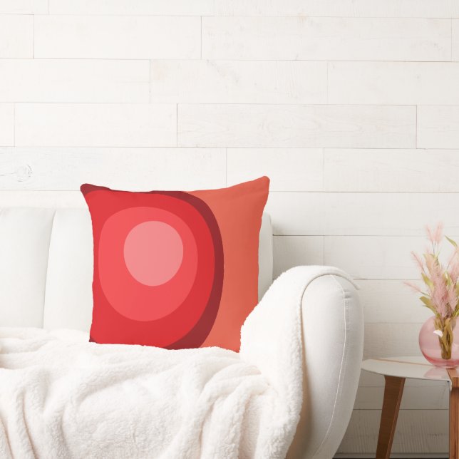 Coussin Cercles Rouges Rétro (Canapé)