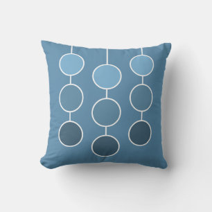 Coussin Cercles suspendus tendance sur fond bleu aviation