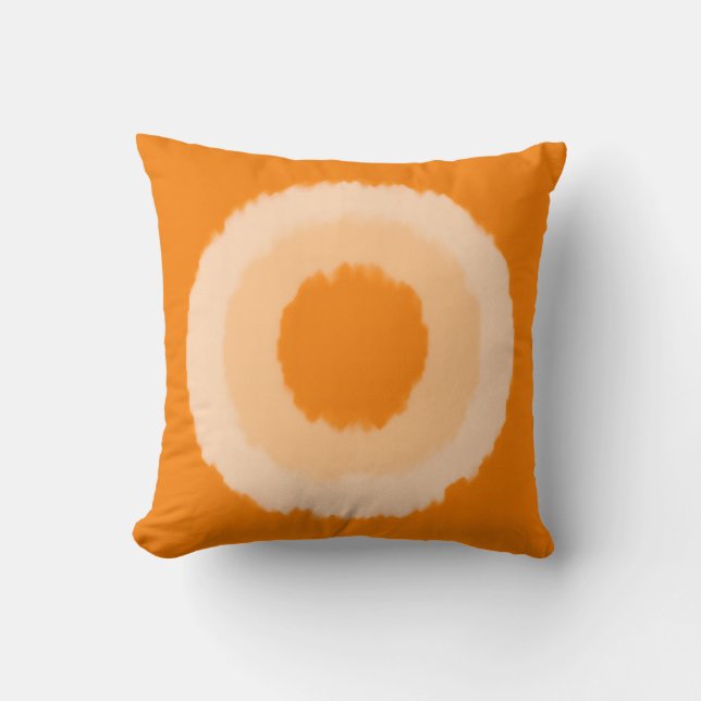 Coussin Cercles tribaux modernes de batik - Mandarin orang (Recto)