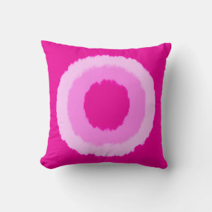 Coussin Cercles tribaux modernes de batik - rose fuchsia