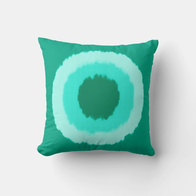 Coussin Cercles tribaux modernes de batik - turquoise et a (Recto)
