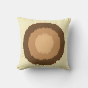 Coussin Cercles tribaux modernes en batik - marron et beig