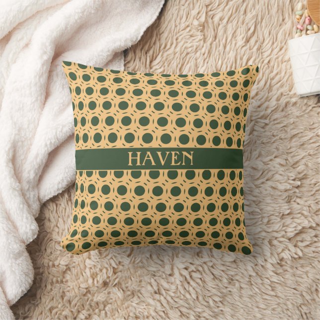 Coussin Cercles Vert Jaune Motif minimal (Couverture)