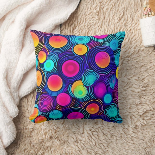 Coussin Cercles vibrants d'énergie abstraite (Couverture)