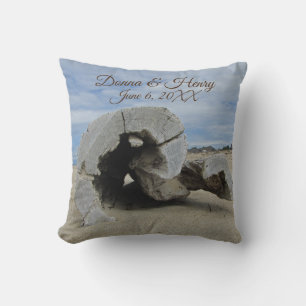 Coussin Cérémonie de mariage Keepsaké Beach unique bois d'