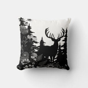 Coussin Cerf avec grand rack hors forêt