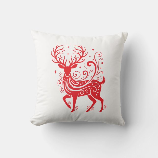 Coussin Cerf de fête  (Recto)
