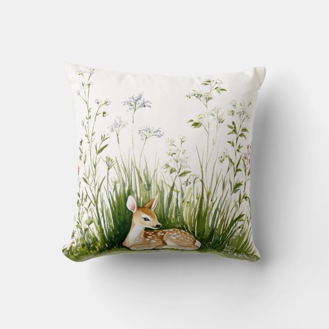 Coussin Cerf de la forêt bébé  (Recto)