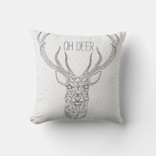 Coussin Cerf de Noël géométrique OH DEER