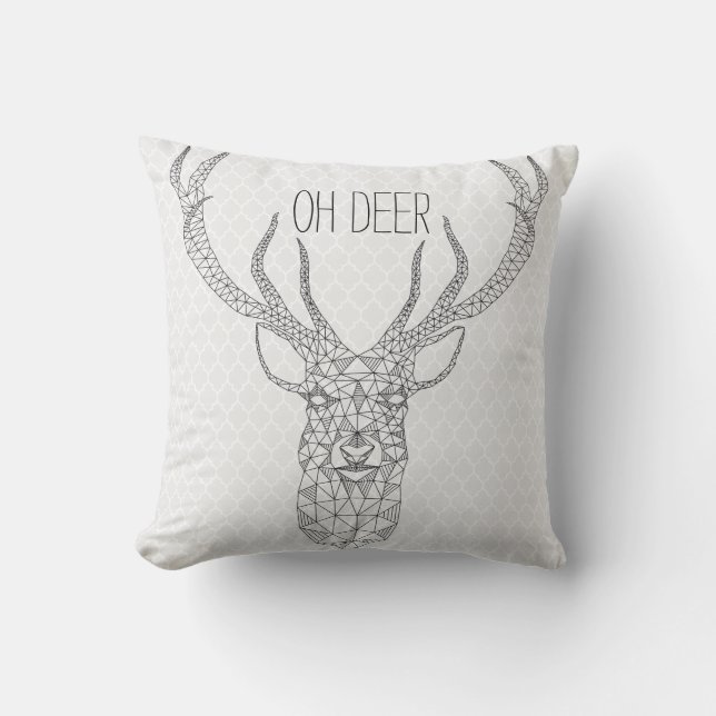 Coussin Cerf de Noël géométrique OH DEER (Recto)