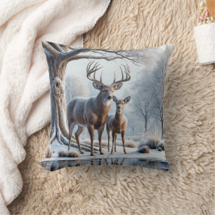 Coussin Cerf De Noël Par Icy Pond