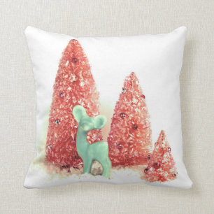 Coussin Cerf de Noël rétro