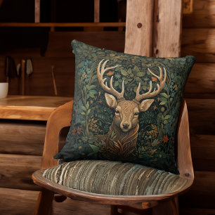Coussin Cerf de Virginie avec Antlers Enchanted Forest