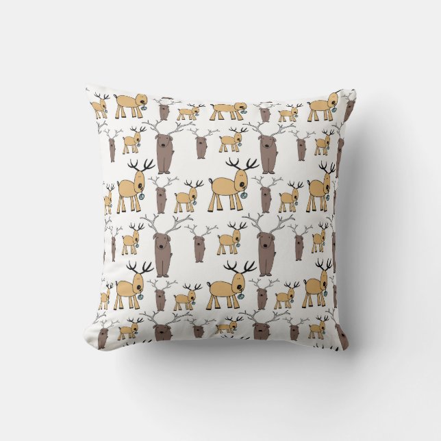 Coussin Cerf élégant bébé nurserie dessinée à la main (Recto)