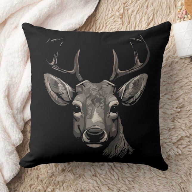 Coussin Cerf Majestueux aux Bois Imposants (Couverture)