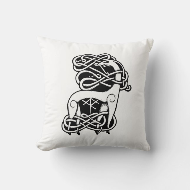 Coussin Cerf nordique/celtique (Recto)