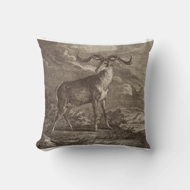 Coussin Cerf rouge mâle et jeune (Recto)