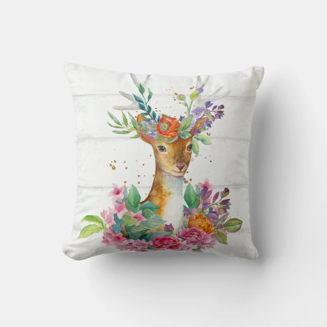 Coussin Cerf rustique (Recto)
