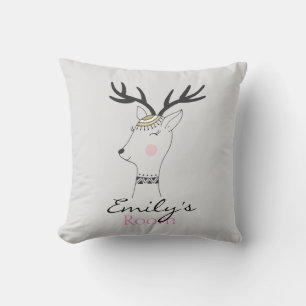 Coussin Cerf scandinave lunatique Personnalisé