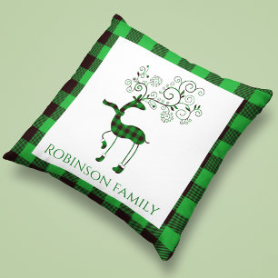Coussin Cerf vert personnalisé