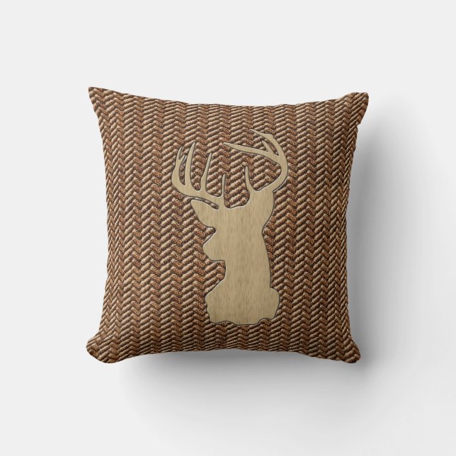 Coussin Cerfs communs de trophée avec des andouillers (Recto)